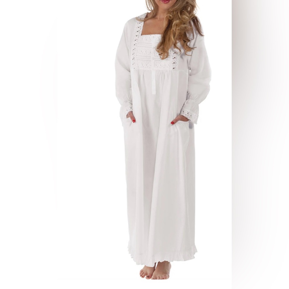 White Cotton Isabella Nightgown